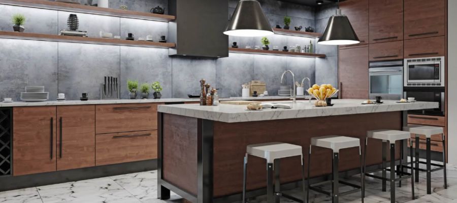 iluminación isla cocina