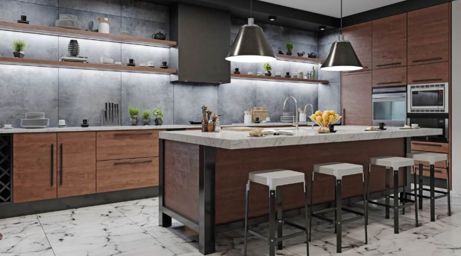 iluminación isla cocina